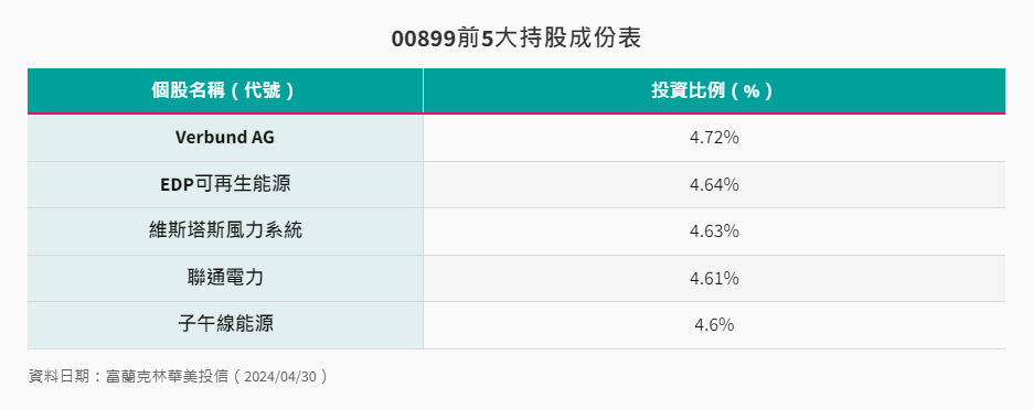 00899前5大持股成份表